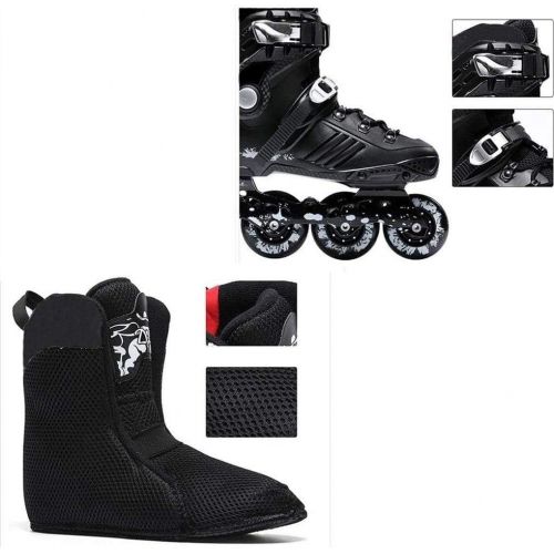  Lq QL Professional Speed Inline Skates Women Men Competition Roller Skating Shoes Racing Patines,3 Colors (Color : Black, Size : 41 EU8 US7 UK25.5cm JP)