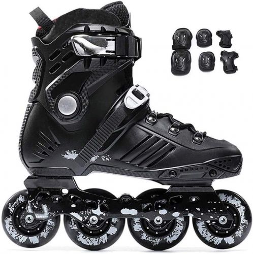  Lq QL Professional Speed Inline Skates Women Men Competition Roller Skating Shoes Racing Patines,3 Colors (Color : Black, Size : 41 EU8 US7 UK25.5cm JP)