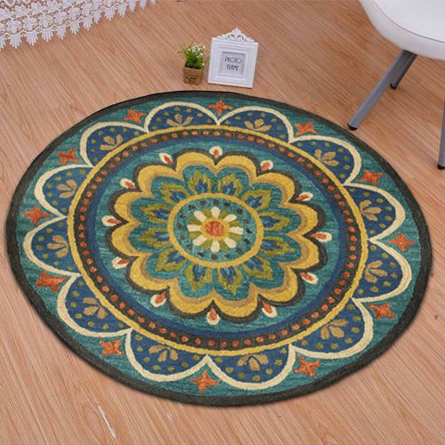  LR Resources Dazzle Blooming Floral Medallion Indoor Round Rug ( 6 ft x 6 ft )