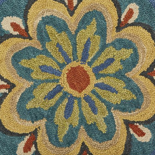  LR Resources Dazzle Blooming Floral Medallion Indoor Round Rug ( 6 ft x 6 ft )