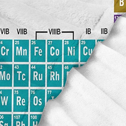  LsWOW Weighted Blanket Adult Periodic Table,Educational Artwork for Classroom Science Lab Chemistry Club Camp Kids Print,Multicolor Extra Cozy, Machine Washable, Comfortable Home D