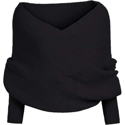  Lshylock Women Knitted Wrap Scarf, Scarf Warm Knit Sweater Tops Scarf with Sleeve Wrap Scarf Shawl Scarves Scarf Cape Shawl