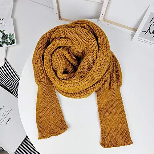  Lshylock Women Knitted Wrap Scarf, Scarf Warm Knit Sweater Tops Scarf with Sleeve Wrap Scarf Shawl Scarves Scarf Cape Shawl