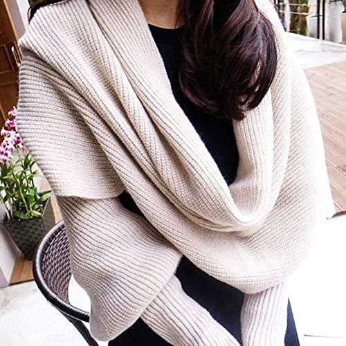  Lshylock Women Knitted Wrap Scarf, Scarf Warm Knit Sweater Tops Scarf with Sleeve Wrap Scarf Shawl Scarves Scarf Cape Shawl