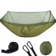 Lsxlsd Camping Hammock with Mosquito net-Portable-Outdoor, Hiking, Backpacking, Traveling,Beach,Garden-250cm(8.2foot) x120cm(3.9foot)-Green