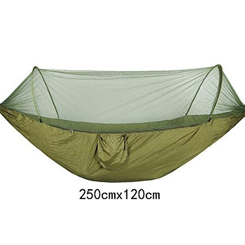  Lsxlsd Camping Hammock with Mosquito net-Portable-Outdoor, Hiking, Backpacking, Traveling,Beach,Garden-250cm(8.2foot) x120cm(3.9foot)-Green