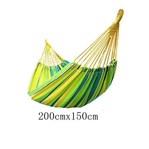  Lsxlsd Camping Hammock-Portable-Outdoor, Hiking, Backpacking, Traveling,Beach,Garden-200cm(6.6foot) x150cm(4.9foot)-Grass Green