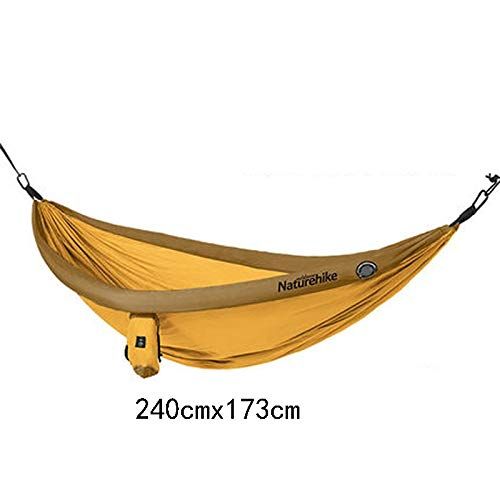 Lsxlsd Camping Hammock-Portable-Outdoor, Hiking, Backpacking, Traveling,Beach,Garden-240cm(7.9foot) x173cm(5.7foot)-Apricot Yellow