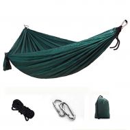 Lsxlsd Camping Hammock-Portable-Outdoor, Hiking, Backpacking, Traveling,Beach,Garden-260cm(8.5foot) x140cm(4.6foot)-Dark Green