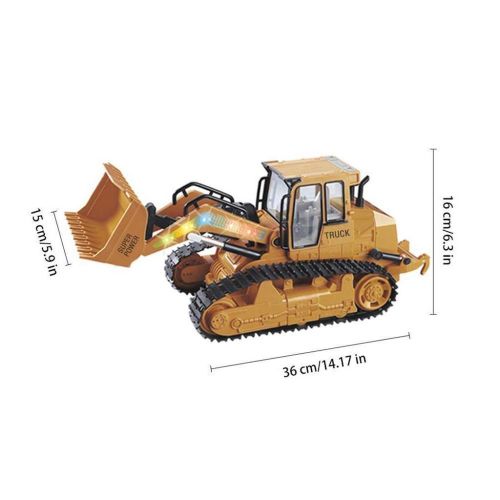  LtrottedJ Toy LtrottedJ 1:12 RC Excavator Shovel Remote Control Construction Bulldozer Truck Toy Light