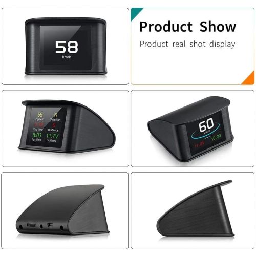  [아마존베스트]TIMPROVE T600 Universal Car HUD Head Up Display Digital GPS Speedometer with Speedup Test Brake Test Overspeed Alarm TFT LCD Display for All Vehicle