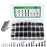 1500PCS Screws Nuts and Washers Assortment, M2 M3 M4 M5 M6 Hex Socket Head Cap Metric Bolts and Nuts Kit - 12.9 Grade Alloy Steel Black Screws with 5 Allen Wrenches for 3D Printer Furniture Industrial