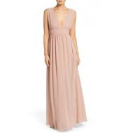 LuLu*s Lulus Plunging V-Neck Chiffon Gown