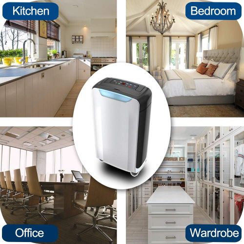  Luby Eurgeen Compact 20 Pint Portable Dehumidifier with Humidity Sensor, Timer, 2 Speed Settings & Auto Shut Off. Ideal for Home Kitchen Bathroom Basements Garage
