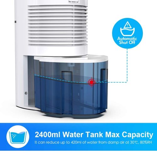  Luby RINKMO Portable Mini Dehumidifiers 1 Pint Capacity Compact and Quiet with Auto Shut-Off for Small Space up to 180 sq ft, Ideal for RV Closet Wardrobe Bedroom