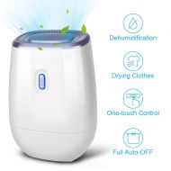 Luby TRUSTECH Dehumidifier - 41oz Capacity Electric Dehumidifier Portable Mini Air Dehumidifiers Auto Quiet up to 220 sq ft Anti Overflow Dehumidifier for Home Bathroom Bedroom Closet O