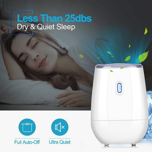  Luby TRUSTECH Dehumidifier - 41oz Capacity Electric Dehumidifier Portable Mini Air Dehumidifiers Auto Quiet up to 220 sq ft Anti Overflow Dehumidifier for Home Bathroom Bedroom Closet O