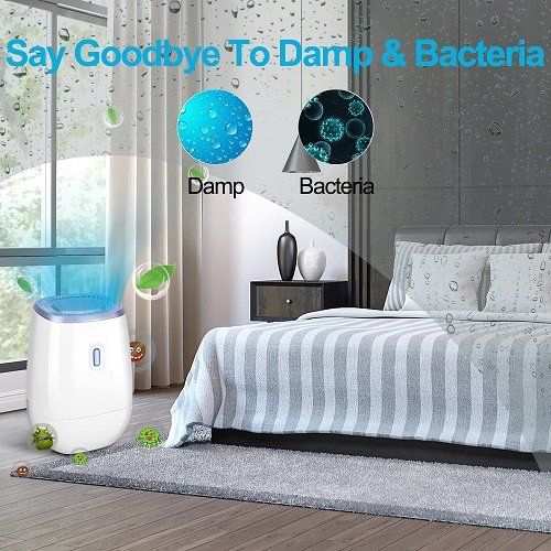  Luby TRUSTECH Dehumidifier - 41oz Capacity Electric Dehumidifier Portable Mini Air Dehumidifiers Auto Quiet up to 220 sq ft Anti Overflow Dehumidifier for Home Bathroom Bedroom Closet O