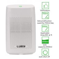 Luby Compact Small Dehumidifier 215 Sq.Ft Portable Ultra Quiet Auto shut off, Electro-Thermal Anti-Overflow