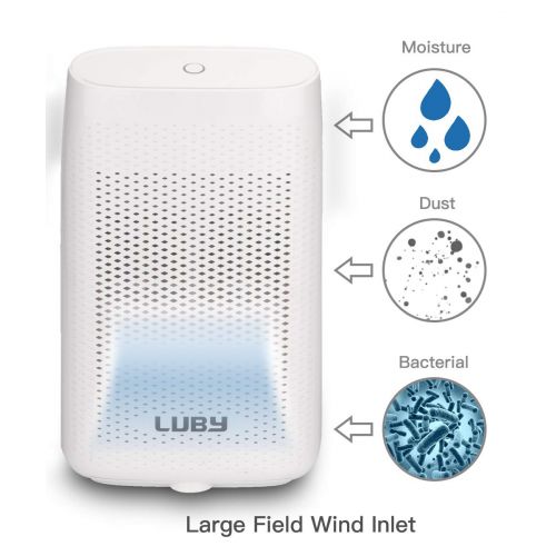 Luby Compact Small Dehumidifier 215 Sq.Ft Portable Ultra Quiet Auto shut off, Electro-Thermal Anti-Overflow
