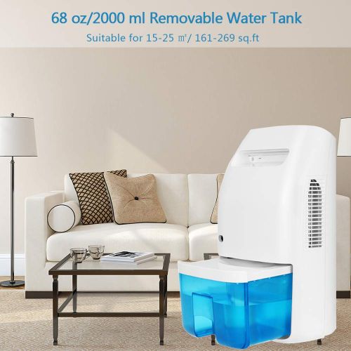  Luby Homemaxs Dehumidifier Up to 2200 Cubic Feet (269 sq.ft) for Basements, Ultra Quiet Auto Shut Off 2000ml Portable Electric Dehumidifiers with 24oz Water Tank for Home Bathroom Close