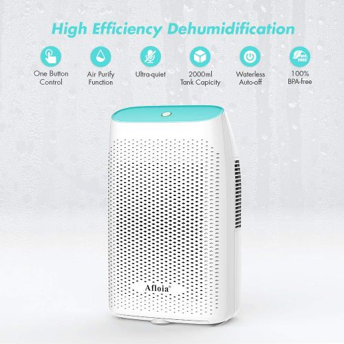  Luby Afloia Electric Dehumidifier for Home Bathroom 2000ML(68 oz),Portable Dehumidifiers for Home 2201 Cubic Feet Space,Quiet Auto-Off Dehumidifiers for Bathroom,Kitchen,Bedroom,Basemen