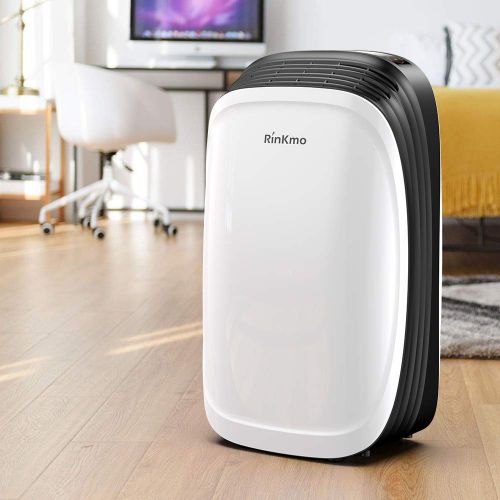  Luby RINKMO 30 Pint Dehumidifier for Home Basements Bedroom Garage, Safe Mid Size Portable Dehumidifiers for Medium Spaces up to 1050 Sq Ft with Continuous Drain Hose Outlet to Reduce M