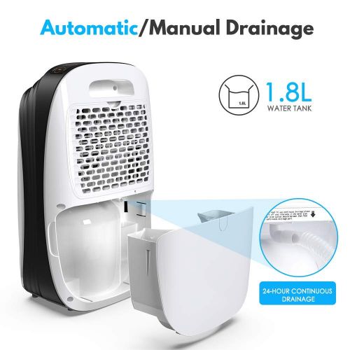  Luby RINKMO 30 Pint Dehumidifier for Home Basements Bedroom Garage, Safe Mid Size Portable Dehumidifiers for Medium Spaces up to 1050 Sq Ft with Continuous Drain Hose Outlet to Reduce M