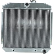 3 Row Aluminum Core Cooling Radiator Light-Weight Racing Design Compatible with 1955-1957 Block V8 Bel Air