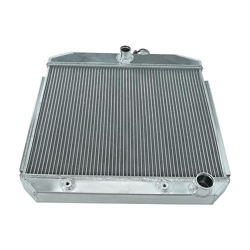 3 Row Aluminum Core Cooling Radiator Light-Weight Racing Design Compatible with 1955-1957 Block V8 Bel Air