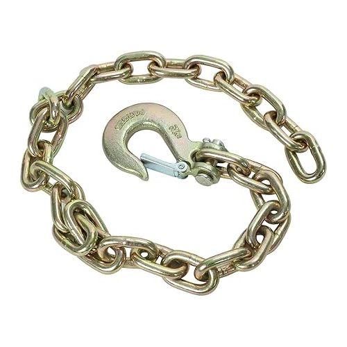  2pack 35 Inch Grade 70 Safety Chain with 5/16-In Clevis Snap Hook Fit for Flatbed Truck Trailer, 18,800 lbs Break Strength