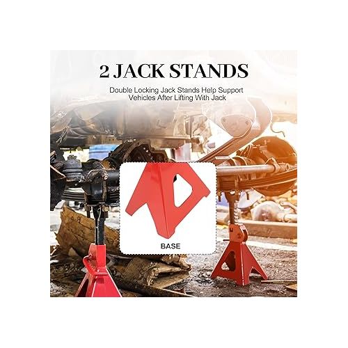  Car Jack Stands 6 Ton 12,000 lb Capacity Steel Lifting Jack Stands for SUV MPV Truck RV,Heavy Duty Ratchet Jack Stand,1 Pair