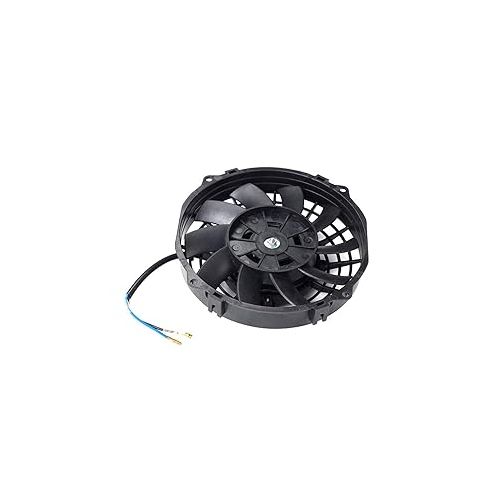  10'' Black Slim Push Pull Electric Radiator Cool Fan 80W +12V Adjustable Thermostat Control Relay Wire Universal Design for All radiators, Oil Coolers, Transmission Coolers