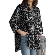 Women's Casual Shirt Fashion Office Women's Printed Top Long Sleeve Tunneled Loose Top