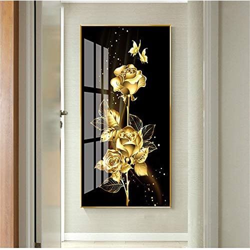  Brand: LucaSng Painting Diamonds Panorama Canvas Pictures Golden Rose Diamond Painting Wall Pictures Living Room Home Decoration Art Prints Handmade Adhesive Painting 60 x 120 cm