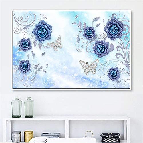  Brand: LucaSng DIY 5D Blue Rose Diamond Painting Kits for Adults Full Drilling Diamond Painting Painting Pictures Crafts for Home Wall Decor