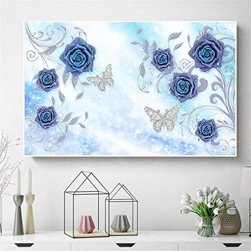  Brand: LucaSng DIY 5D Blue Rose Diamond Painting Kits for Adults Full Drilling Diamond Painting Painting Pictures Crafts for Home Wall Decor