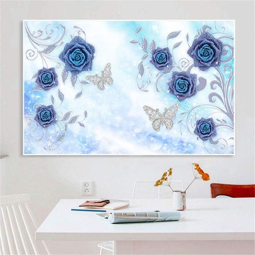  Brand: LucaSng DIY 5D Blue Rose Diamond Painting Kits for Adults Full Drilling Diamond Painting Painting Pictures Crafts for Home Wall Decor