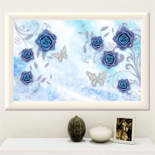  Brand: LucaSng DIY 5D Blue Rose Diamond Painting Kits for Adults Full Drilling Diamond Painting Painting Pictures Crafts for Home Wall Decor