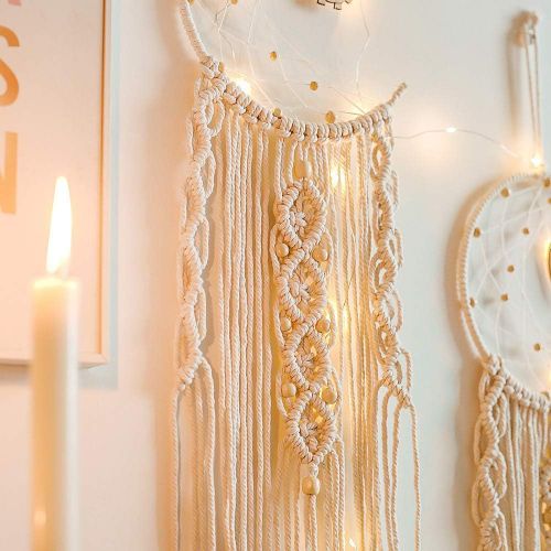  Brand: LucaSng LucaSng 1 Piece Dream Catcher Macrame Wall Hanging Dream Catcher Unique Gift Ideal Bohemian Woven Tassel Home Decor