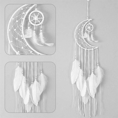  Brand: LucaSng LucaSng Handmade Lace Dream Catcher White Kids White Feathers Decoration for Car Wall Hanging Room Girls Room Home Decor Festival Gift