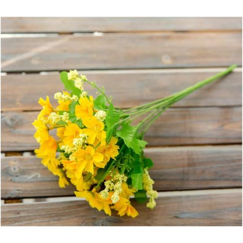  Brand: LucaSng LucaSng 3pcs Artificial Flower Bouquets 28 Heads Chrysanthemum Silk Bouquet Daisy Artificial Flowers Wedding Garden Decoration