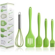 Brand: LucaSng LucaSng Silicone Kitchen Utensil Set, 5 Pieces Silicone Cooking Utensils Silicone Heat Resistant Kitchen Utensils Kitchen Utensils Non-Stick Pot Turner Spoon, Green