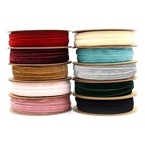  Brand: LucaSng LucaSng 20 Metres Velvet Ribbon Roll 10 mm Wide Ribbon Gift Ribbon for Crafts DIY Crafts