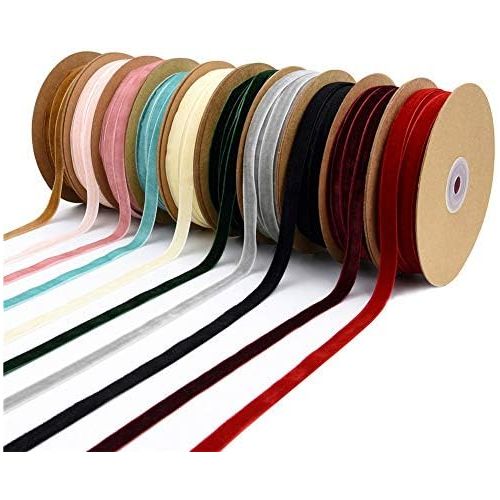  Brand: LucaSng LucaSng 20 Metres Velvet Ribbon Roll 10 mm Wide Ribbon Gift Ribbon for Crafts DIY Crafts