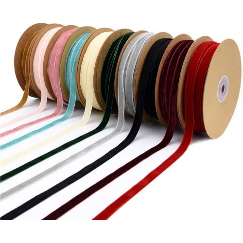  Brand: LucaSng LucaSng 20 Metres Velvet Ribbon Roll 10 mm Wide Ribbon Gift Ribbon for Crafts DIY Crafts