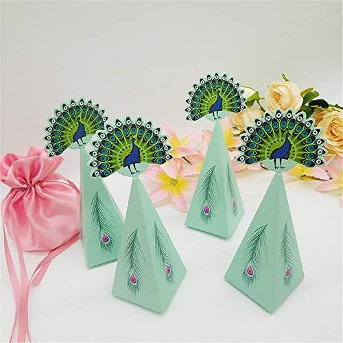  Brand: LucaSng LucaSng 50 Pieces Creative Peacock Wedding Favours Candy Box Wedding Christening Gift Box Cardboard Table Decoration Wedding Decoration