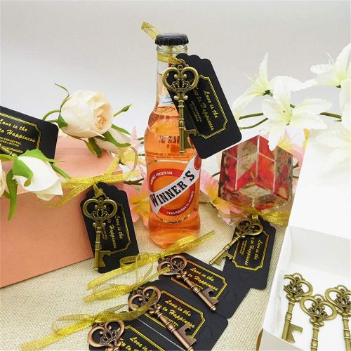  Brand: LucaSng LucaSng Vintage Key Bottle Opener with Kraft Paper Gift Tag and String for Wedding Favours Antique Rustic Party Decoration