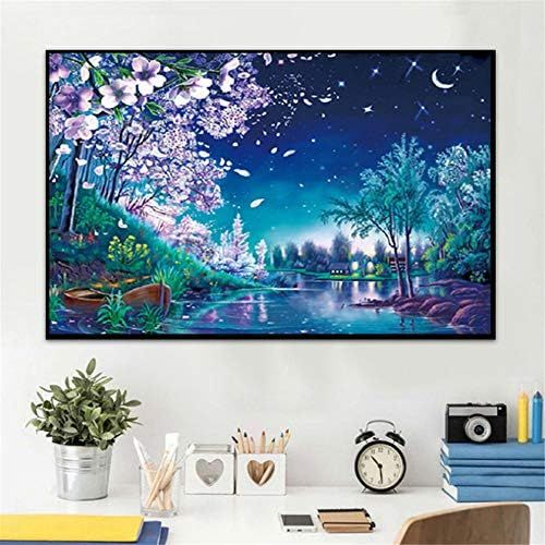  Brand: LucaSng LucaSng DIY Full 5D Diamond Painting Kits, Landscape Flowers Diamond Crystal Rhinestone Cross Stitch Embroidery Wall Decoration for Nursery