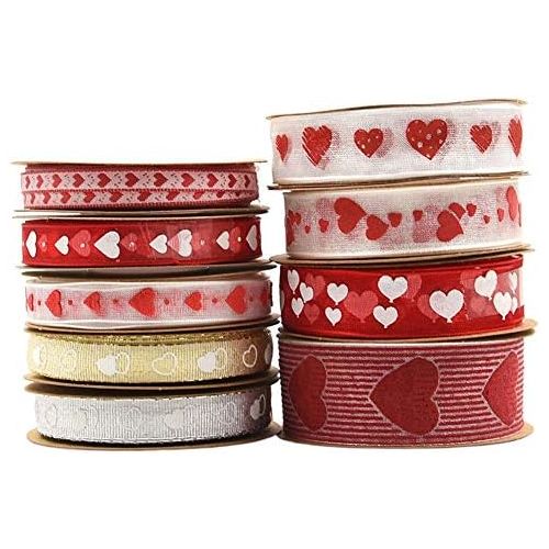  Brand: LucaSng LucaSng 20 Metres Organza Ribbon Satin Ribbon Decorative Ribbon Heart Organza Ribbon Gift Wrap Decoration